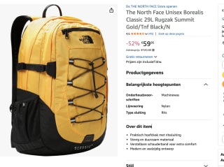 The North Face Borealis classic rugzak voor €59,95 bij Amazon