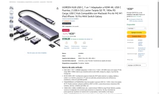 UGREEN HUB USB C 7 en 1 por $409 | Amazon