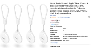 4-Pack Hama Key Finder met Bluetooth voor €26,13 bij Amazon