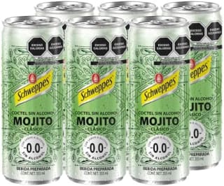 Schweppes Mocktails Mojito 355 ml (6 pack) por $78 en Amazon