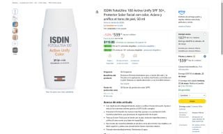 ISDIN FotoUltra 100 Active Unify SPF 50+ por $339 | Oferta Amazon