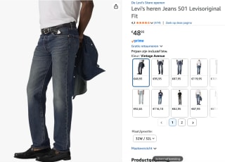 Levi's® Wide leg fit jeans '501®Original' voor €48,93 bij Amazon
