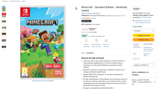 Minecraft Standard Edition para Switch por $335 en Amazon