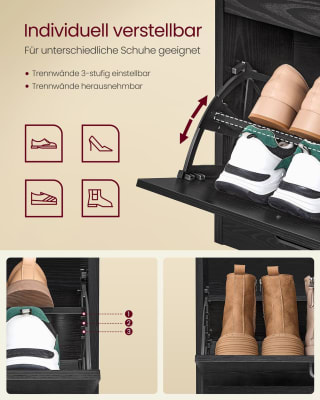 VASAGLE schoenenkast met vier kleppen voor €83,99 bij Songmics