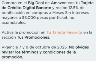 12.5% de descuento en Amazon | Big Deal con Banorte