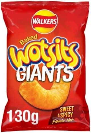 Walkers Wotsits Giants Sweet & Spicy Snacks Crisps 130g for £1.00 at Amazon