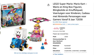 LEGO® Super Mario™: Mario Kart™ – Wario en King Boo voor €27,90 bij Amazon