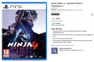 Ninja Gaiden 4 - PS5 voor €37,09 bij Amazon