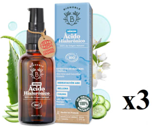 3 x BIONOBLE Sérum Facial Ácido Hialurónico Orgánico 30ml Hidratante Antiedad a 20.9€