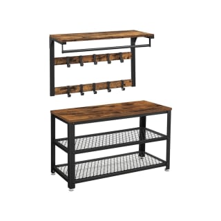 VASAGLE wandkapstok met metalen frame (vintage bruin-zwart) voor € 39,99 bij Songmics