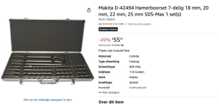 Boren en beitelset SDS MAX Makita D-42494 voor €55,91 bij Amazon