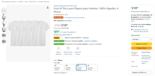 Fruit of The Loom playera para hombre (4 piezas) por $144 en Amazon