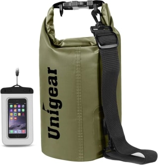 Unigear Waterproof Dry Bag 2L w/ Phone Pouch for Swimming | Roll-top Waterproof, Gree