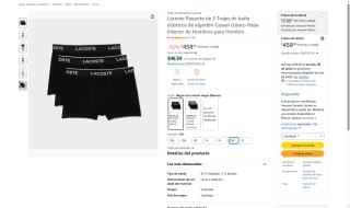 Paquete 3 Boxers Lacoste CH por $459 | Oferta Amazon