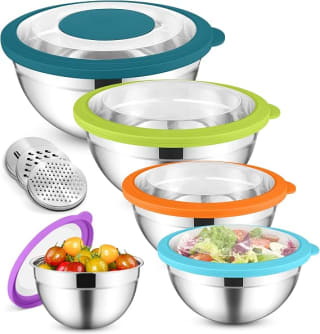 HaWare Juego de 5 cuencos para mezclar (4,5–0,7 L) por 27,19€ en Amazon