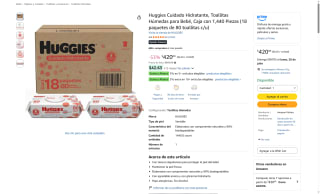 Toallitas Huggies Cuidado Hidratante 1440 pzs por $420 | Oferta Amazon