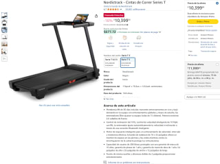 Caminadora Nordictrack Serie T por $8,839 | Amazon (Banorte)