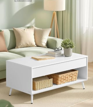 VASAGLE Mesa de Centro, color blanco por 59.49€