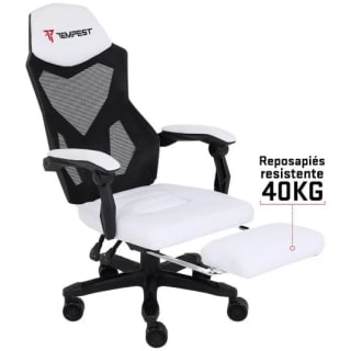 Tempest AeroGamer silla gaming tela transpirable blanca por 74.99€