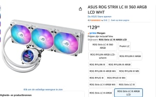 ASUS ROG Strix LC III 360 ARGB LCD Wit | AiO Waterkoeling voor €129 bij Amazon