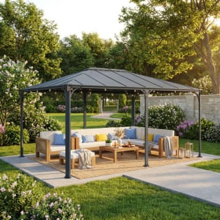 Pergola en aluminium et polycarbonate 493x360cm à 994,50€