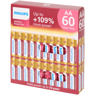 60 Philips Power Plus Batterijen AA of AAA voor €9,95 bij de Action
