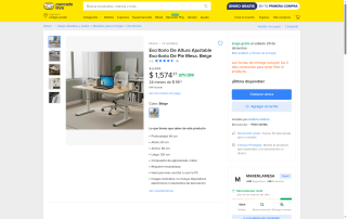Escritorio Ajustable 120x60cm por $1,574 | Mercado Libre