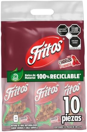 Sabritas Fritos Chorizo (pack de 10) por $89.05 en Amazon