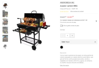 Asador carbón BBQ Andromeda Inc por $2,469 | Oferta Liverpool