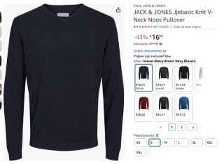 JACK & JONES Trui in Navy voor €16,01 bij Amazon