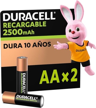 2 Pilas Duracell AA 2500mAh Negro por $107 | Amazon
