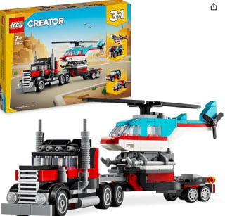 Set Lego Creator 3 en 1 Camión Plataforma con Helicóptero 31146 por 14.99€