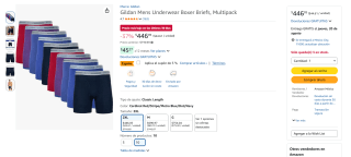 Pack 10 Bóxers Briefs Gildan Mens Talla 2XL por $424 en Amazon
