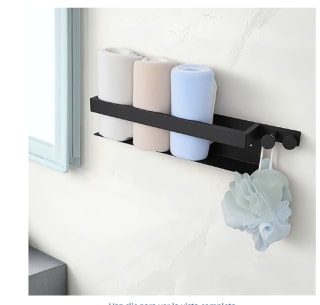 VINATO toallero de baño sin taladro negro 43cm por 7,93€