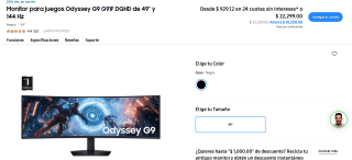 Monitor Samsung Odyssey G9 49" DQHD por $11,072 | Eco Renueva