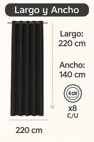Pack 2 Cortina Jacquard Tradicional 140x225cm CLEMS CORTINAS $21.990 en Sodimac, Cl