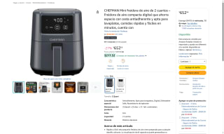 Chefman Mini Freidora Aire 2 Cuartos por $653 | Oferta Amazon