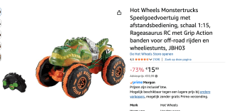 Hot Wheels Monster Trucks RC Rageasaur voor €15,99 bij Amazon