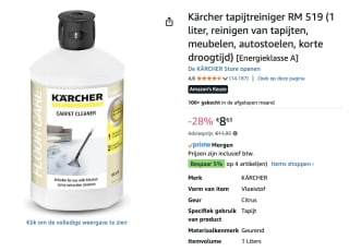 Kärcher Tapijt- en Bekledingsreiniger RM 519, 1L voor €8,63 bij Amazon