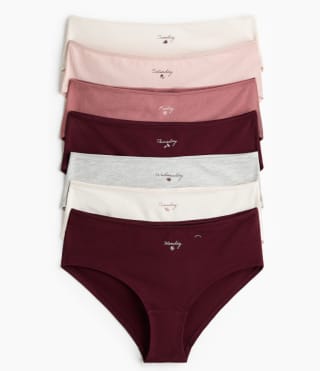 Pack de 7 panties hipster H&M de algodón orgánico por $339