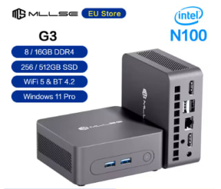 MLLSE G3 Mini PC Intel N100 CPU DDR4 8GB RAM 256GB SSD WiFi5 Windows 11 por 84,42€