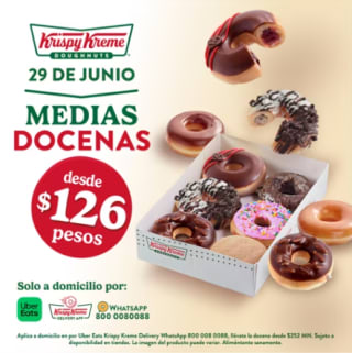 Media Docena desde $126 en Krispy Kreme Hoy