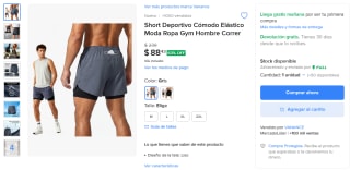 Short deportivo 2 en 1 con licra y 3 bolsillos por $88 en Mercado Libre
