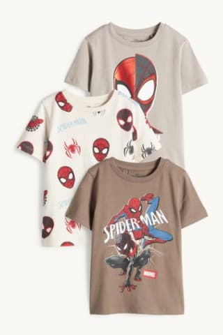 Set van 3 Spider-Man T‑shirts voor €5,99 bij C&A