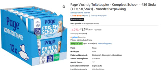Page® vochtig toiletpapier - Fris en Schoon - 12 x 38 stuks voor €12 bij amazon