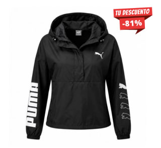 PUMA chaqueta de mujer con media cremallera 582730-01 negra por 13,99€