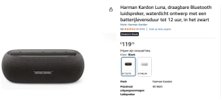 Harman Kardon Luna Black voor €119,79 bij Amazon