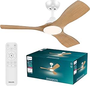 Philips Olas Ventilador Techo con Luz LED, 3 aspas, Diámetro 107 cm por 111.99€