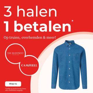 3 halen 1 betalen op geselecteerde kleding bij Only For Men