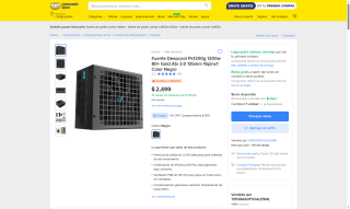 Fuente de poder Deepcool Px1200g 1200W por $2,284 | Mercado Libre